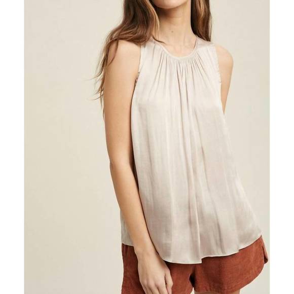 NEW WISHLIST satin sleeveless top in champagne - Picture 2 of 4